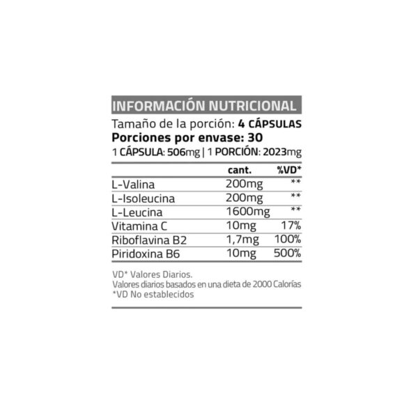 Bcaa 2000 X 120 Caps Star Nutrition Aminoácidos